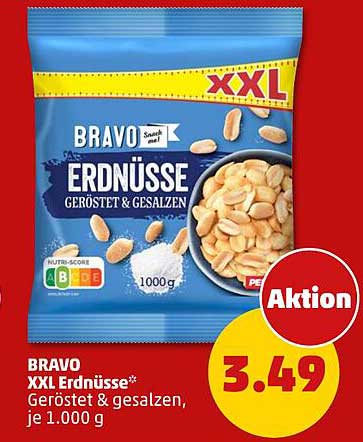 BRAVO XXL Erdnüsse* Geröstet & gesalzen, je 1.000 g
