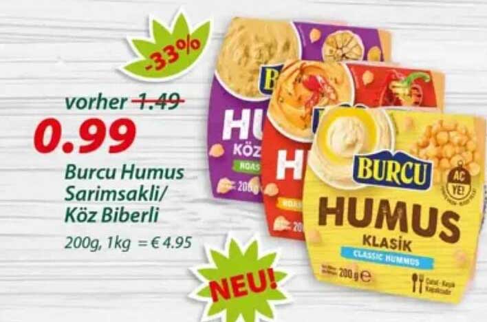 Burcu Humus Sarımsaklı/Köz Biberli