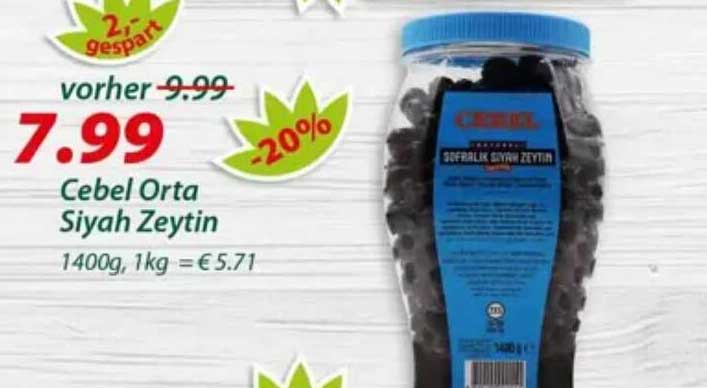 Cebel Orta Siyah Zeytin