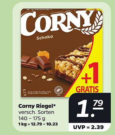 Corny Riegel* versch. Sorten 140 - 175 g