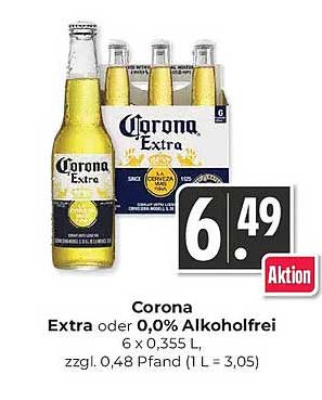 Corona Extra oder 0,0% Alkoholfrei 6 x 0,355 l