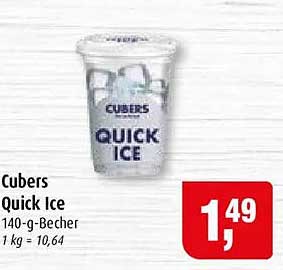 Cubers Quick Ice 140-g-Becher 1 kg = 10,64