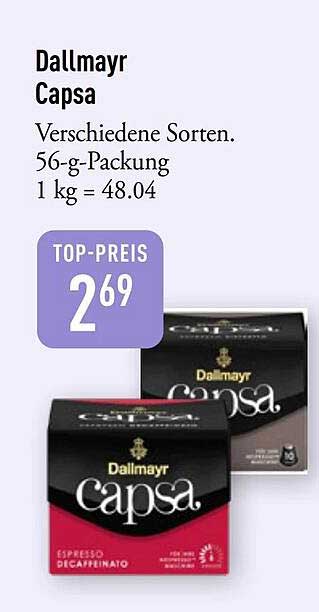 Dallmayr Capsa Verschiedene Sorten. 56-g-Packung 1 kg = 48.04