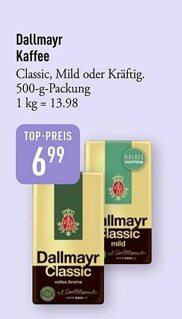 Dallmayr Kaffee Classic, Mild oder Kräftig, 500-g-Packung