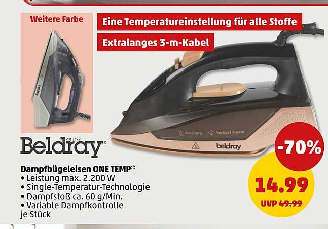 Dampfbügeleisen ONE TEMP*