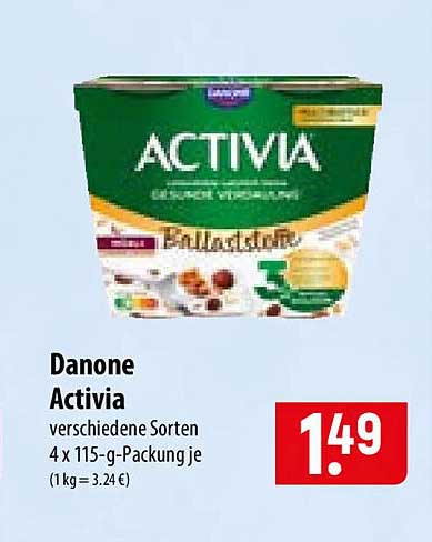 Danone Activia verschiedene Sorten 4 x 115-g-Packung je
