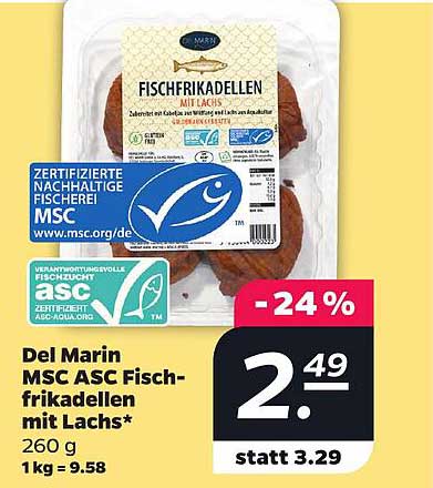 Del Marín MSC ASC Fischfrikadellen mit Lachs*