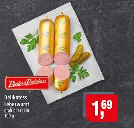 Delikatess Leberwurst grob oder fein 100 g