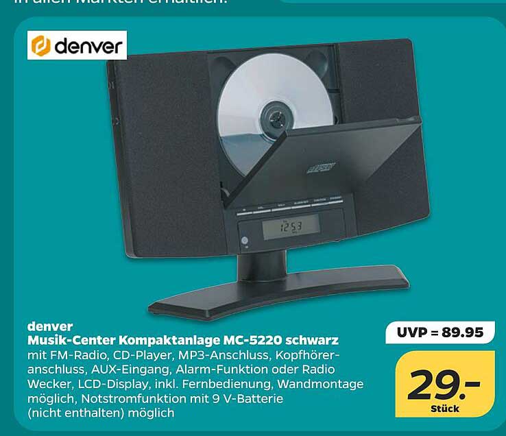 denver Musik-Center Kompaktanlage MC-5220 schwarz