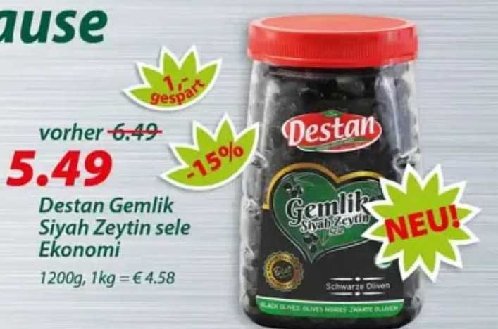 Destan Gemlik Siyah Zeytin sele Ekonomi