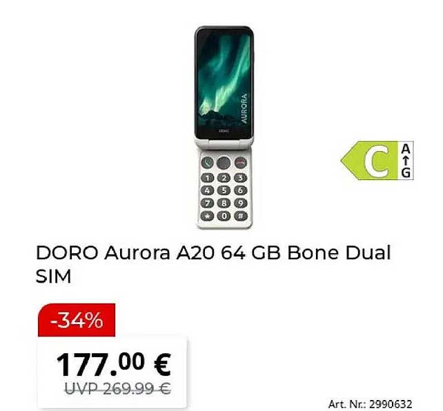 DORO Aurora A20 64 GB Bone Dual SIM