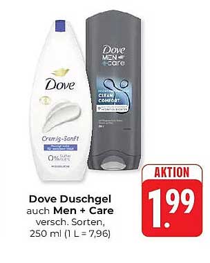 Dove Duschgel auch Men + Care versch. Sorten, 250 ml (1 L = 7,96)