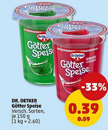 DR. OETKER Götter Speise Versch. Sorten, je 150 g (1 kg = 2.60)