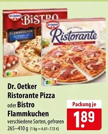 Dr. Oetker Ristorante Pizza oder Bistro Flammkuchen
