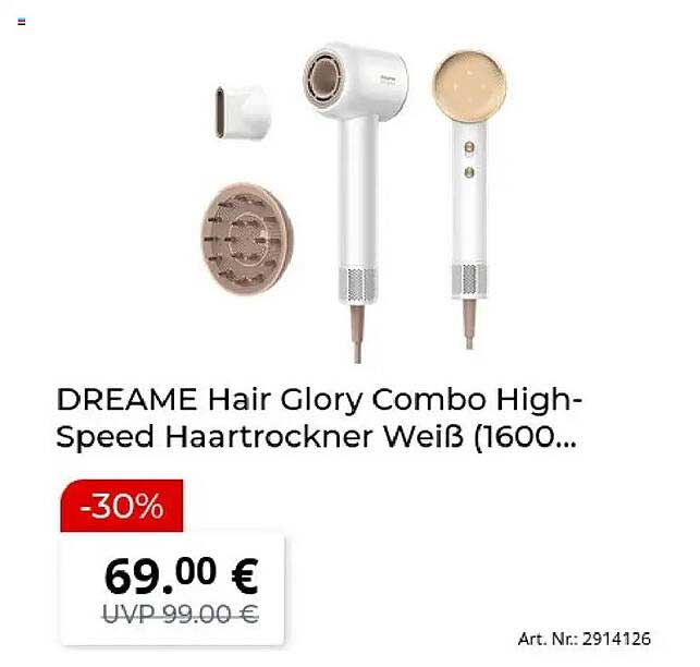 DREAME Hair Glory Combo High-Speed Haartrockner Weiß (1600...