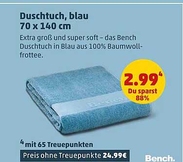 Duschtuch, blau 70 x 140 cm