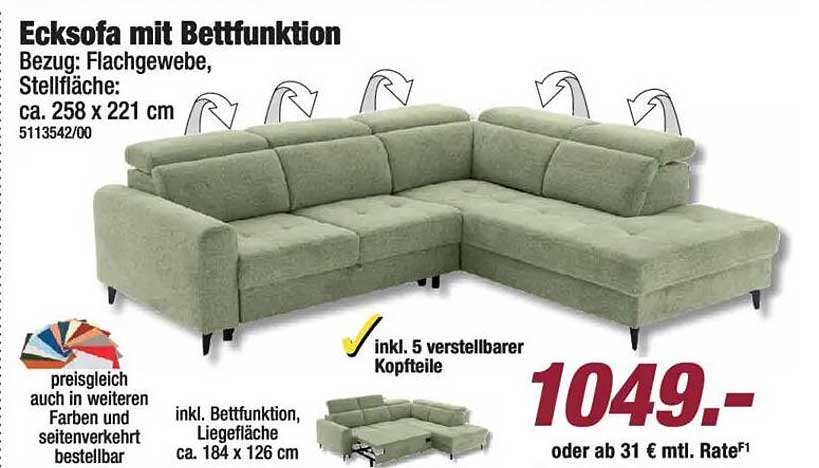 Ecksofa mit Bettfunktion
