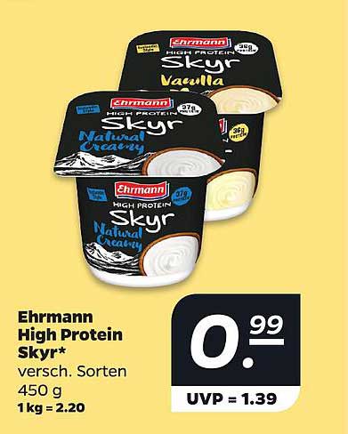 Ehrmann High Protein Skyr* versch. Sorten 450 g 1 kg = 2.20