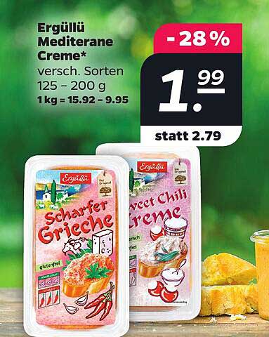 Ergüllü Mediterrane Creme* versch. Sorten 125 - 200 g 1 kg = 15.92 - 9.95