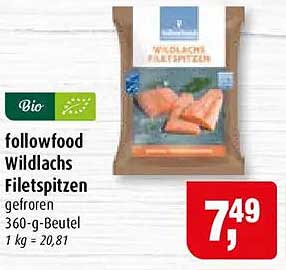 followfood Wildlachs Filetspitzen gefroren 360-g-Beutel 1 kg = 20,81