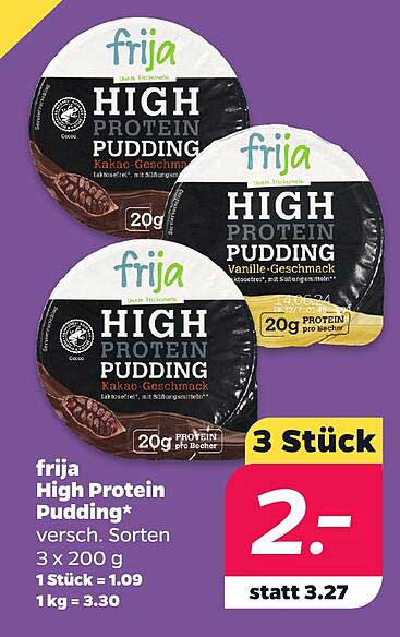 frija High Protein Pudding* versch. Sorten 3 x 200 g