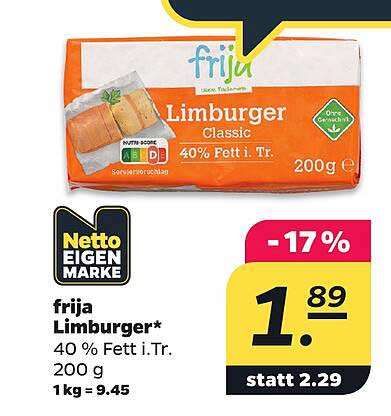 frija Limburger* 40 % Fett i. Tr. 200 g