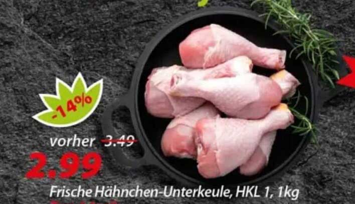 Frische Hähnchen-Unterkeule, HKL 1, 1kg