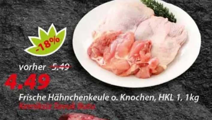 Frische Hähnchenkeule o. Knochen, HKL 1, 1kg
