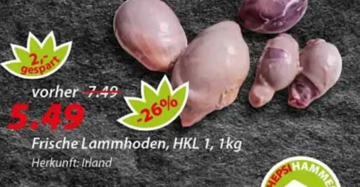 Frische Lammhoden, HKL 1, 1kg Herkunft: Irland