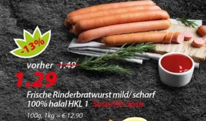 Frische Rinderbratwurst mild/ scharf