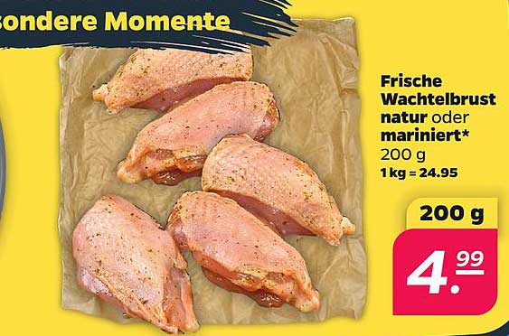 Frische Wachtelbrust natur oder mariniert* 200 g