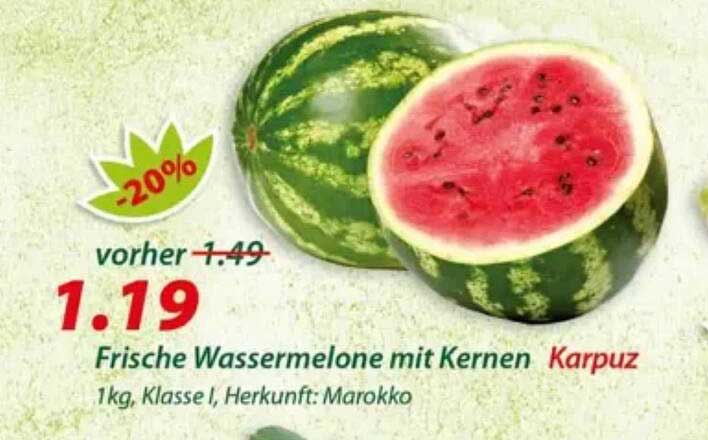 Frische Wassermelone mit Kernen Karpuz