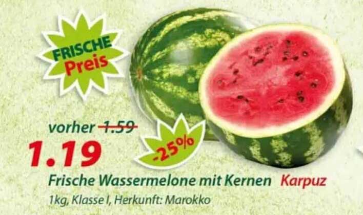 Frische Wassermelone mit Kernen