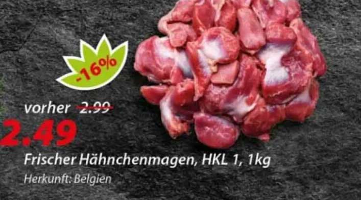 Frischer Hähnchenmagen, HKL 1, 1kg