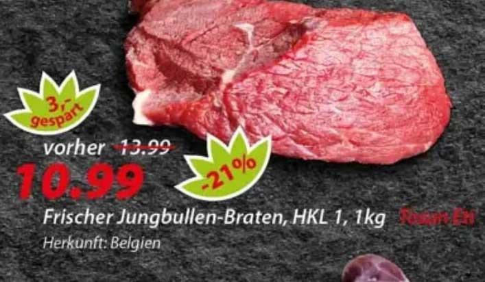 Frischer Jungbullen-Braten, HKL 1, 1kg