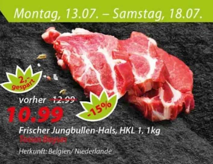 Frischer Jungbullen-Hals, HKL 1, 1kg