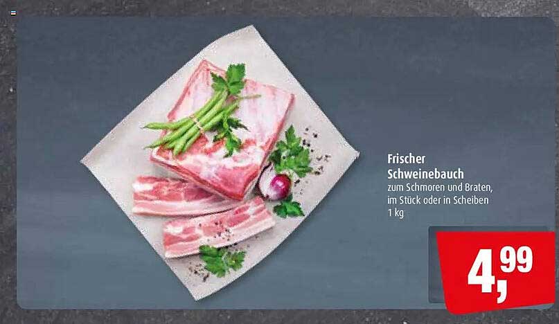 Frischer Schweinebauch