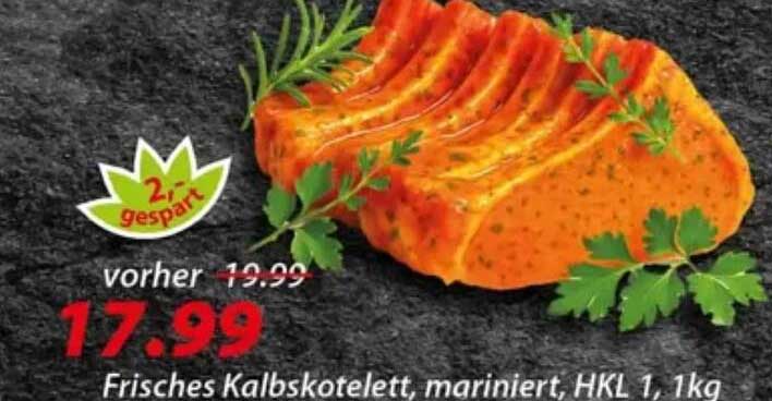 Frisches Kalbskotelett, mariniert, HKL 1, 1kg