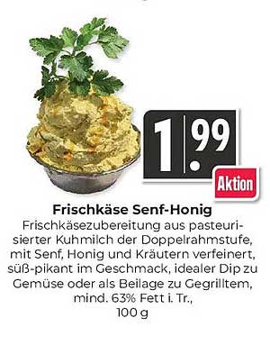 Frischkäse Senf-Honig