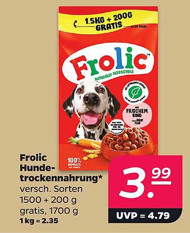 Frolic Hundefutter-Trockenahrung* versch. Sorten 1500 + 200 g gratis, 1700 g