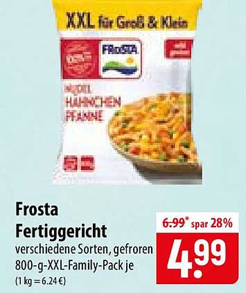 Frosta Fertiggericht verschiedene Sorten, gefroren 800-g-XXL-Family-Pack je