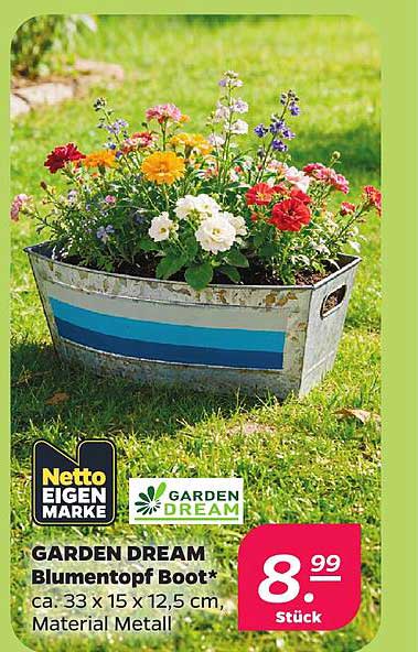 GARDEN DREAM Blumentopf Boot* ca. 33 x 15 x 12,5 cm, Material Metall