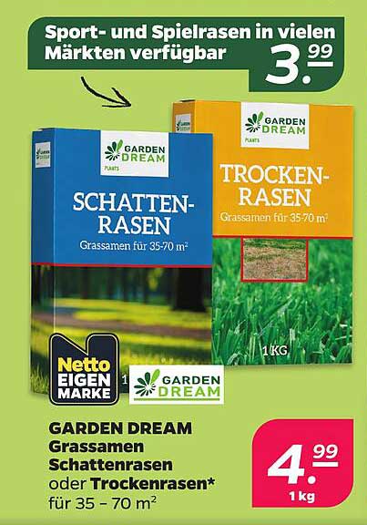 GARDEN DREAM Grassamen Schattengraren oder Trockenrasen* für 35 - 70 m²