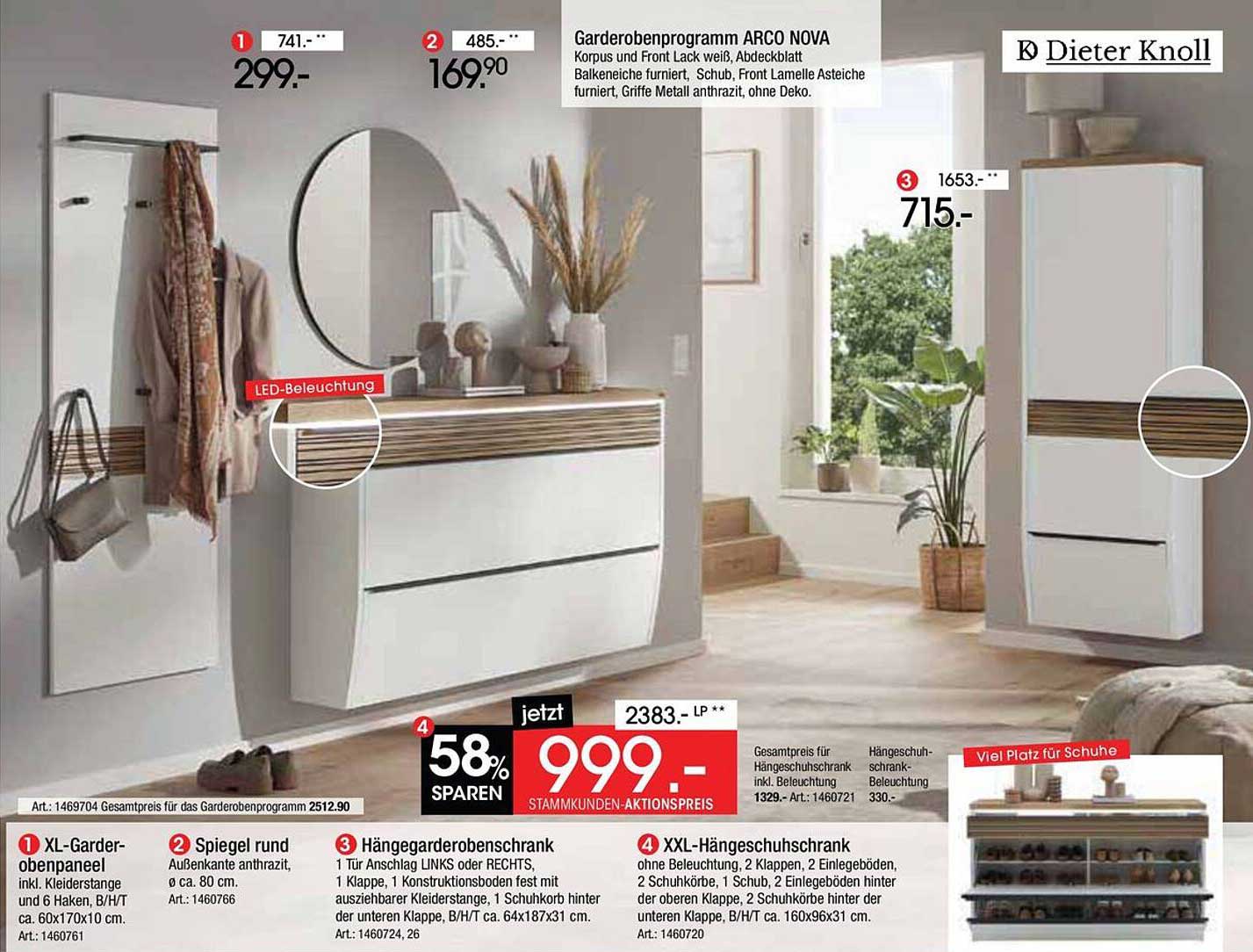 Garderobenprogramm ARCO NOVA