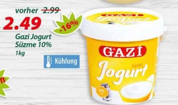 Gazi Jogurt Süzme 10% 1kg