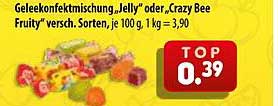Geleekonfektmischung „Jelly“ oder „Crazy Bee Fruity“ versch. Sorten, je 100 g, 1 kg = 3,90