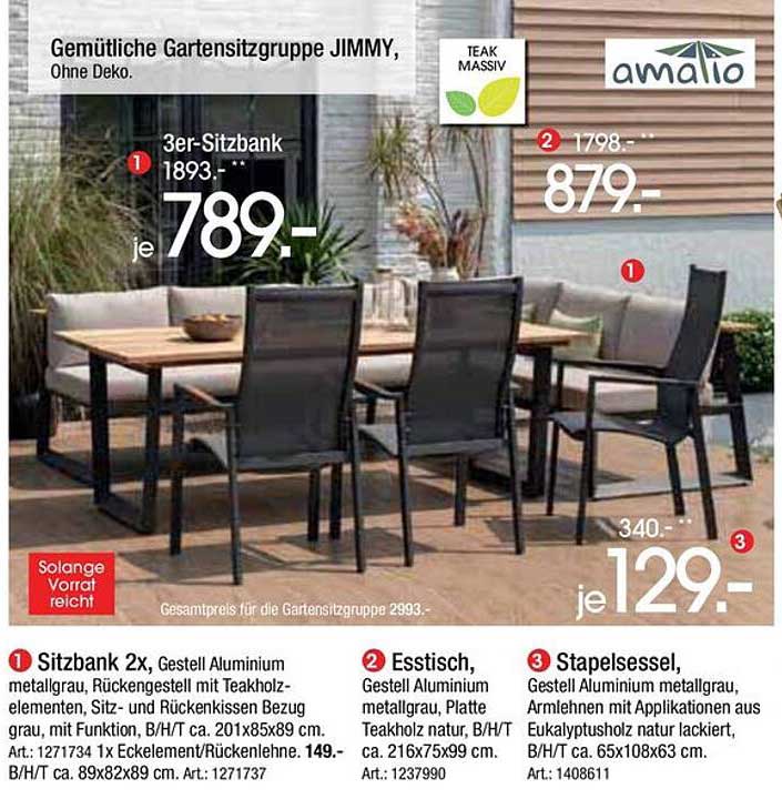 Gemütliche Gartensitzgruppe JIMMY, Ohne Deko.