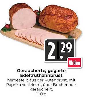 Geräucherte, gegarte Edeltruthahnbrust