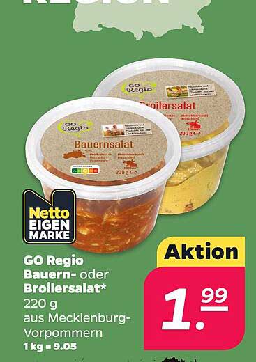 GO Regio Bauern- oder Broilersalat* 220 g aus Mecklenburg-Vorpommern 1 kg = 9.05