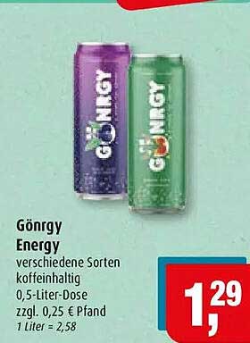 Gönrgy Energy verschiedene Sorten koffeinhaltig 0,5-Liter-Dose